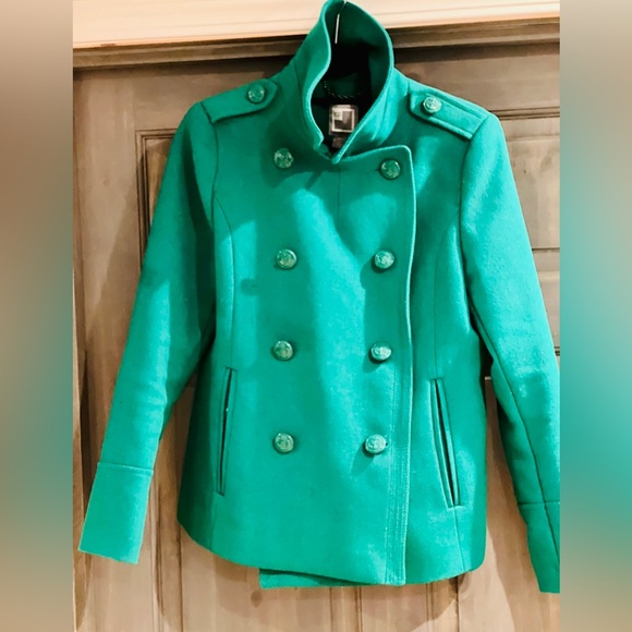Beautiful emerald green wool peacoat - Picture 4 of 4